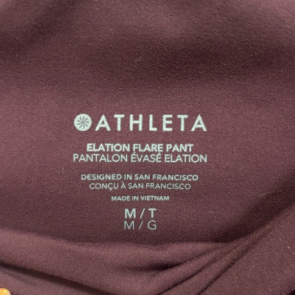 Athleta NWOT Women's Elation Flare Pant Size Med Tall Color Spiced Cabernet - Picture 3 of 6